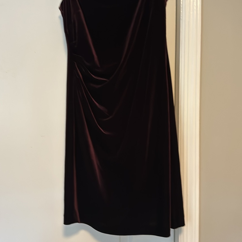 Vince Camuto Dark Purple Velvet Off-Shoulder Dress - Picture 3 of 6